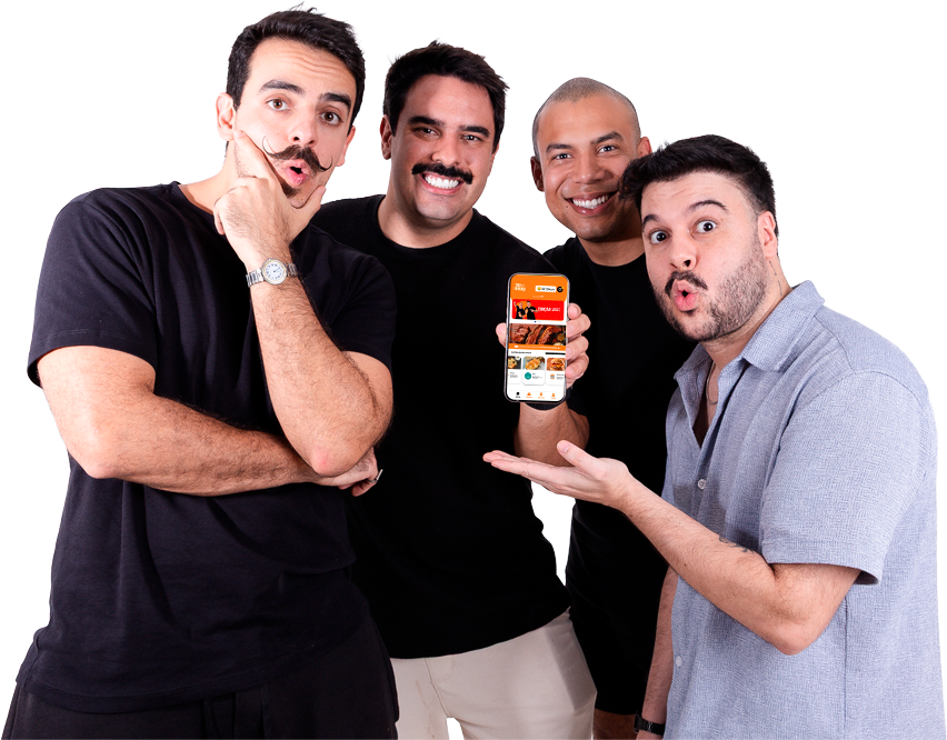 Pessoas felizes com pratos